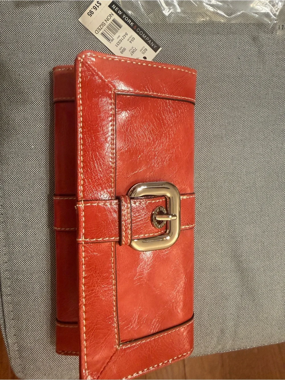 New York & Company Red Leather Trifold Wallet